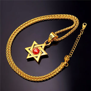 GUNGNEER David Star Necklace Jewish Star Hexagram Pendant Jewelry Accessory For Men Women