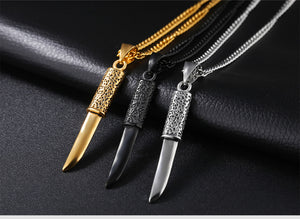 GUNGNEER US Army Dagger Necklace Stainless Steel Knife Military Jewelry For Men Women