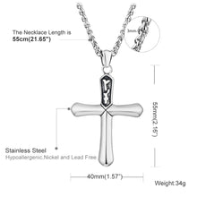 Load image into Gallery viewer, GUNGNEER Stainless Steel Christian Cross Pendant Necklace Jesus Jewelry For Men Women