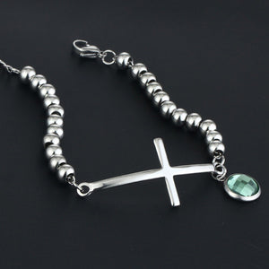 GUNGNEER God Bracelet For Women With Cross Stainless Steel Christ Jewelry Accessory Gift