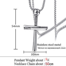 Load image into Gallery viewer, GUNGNEER Jesus Cross Necklace Stainless Steel Christian God Jewelry Gift For Men Women