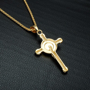 GUNGNEER Jesus On Cross Pendant Necklace Christian Chain Jewelry Accessory For Men Women
