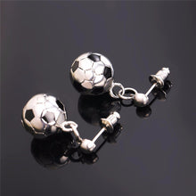 Load image into Gallery viewer, GUNGNEER Stainless Steel Basketball Necklace Soccer Ball Earrings Hip Hop Sports Jewelry Set