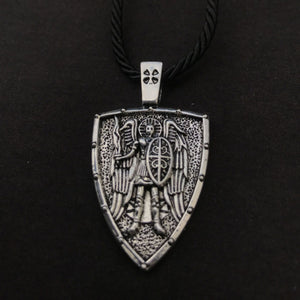 GUNGNEER Stainless Steel The Archangel St Michael Necklace Biker Ring Protection Jewelry Set