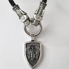 Load image into Gallery viewer, GUNGNEER Archangel St Michael Necklace Shield Norse Dragon Heads Bracelet Protection Jewelry Set