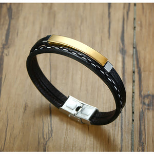 GUNGNEER Masonic Signet Ring For Men Stainless Steel Leather Cuff Bracelet Jewelry Set