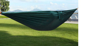 2TRIDENTS Nylon Camping Hammock - Lightweight Portable Hammock, Parachute Double Hammock for Backpacking, Camping, Travel, Beach, Yard (Blue +Grey)