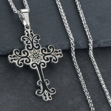 Load image into Gallery viewer, GUNGNEER Stainless Steel Cross Necklace Christian Pendant Jewelry Gift For Men Women