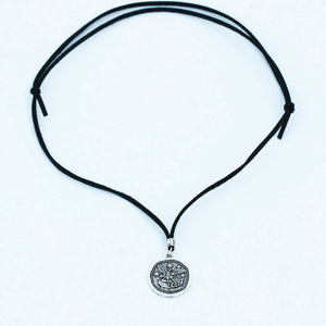 GUNGNEER Black Rope Chain St Michael Seal Necklace Women's Men's Jewelry Accessory
