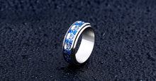 Load image into Gallery viewer, GUNGNEER Blue Skull Skeleton Band Ring Stainless Steel Gothic Biker Jewelry Accessory Men Women