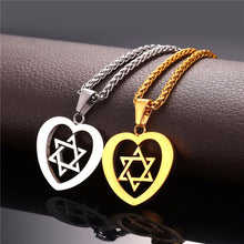 Load image into Gallery viewer, GUNGNEER Stainless Steel David Star Necklace Occult Jewish Star Jewelry Gift For Men Women
