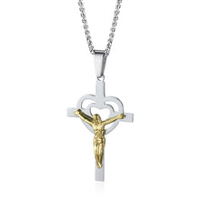 Load image into Gallery viewer, GUNGNEER Pray Necklace With Cross Stainless Steel God Jewelry Accessory For Men Women