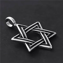 Load image into Gallery viewer, GUNGNEER David Star Necklace Stainless Steel Jewish Star Pendant Charm Jewelry For Men