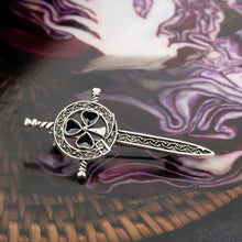 Load image into Gallery viewer, GUNGNEER Celtic Knots Trinity Love Stainless Steel Hair Pin Brooch Jewelry for Women