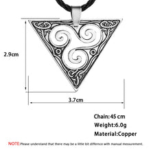Load image into Gallery viewer, GUNGNEER Celtic Triskele Trinity Geometric Pendant Necklace Stainless Steel Braided Chain