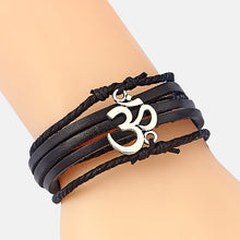 Load image into Gallery viewer, GUNGNEER Multilayer Leather Rope Chain Om Charm Bracelet Hindu Jewelry For Men Women