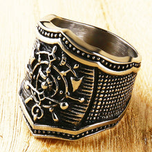 Load image into Gallery viewer, GUNGNEER Army Anchor Ring Stainless Steel Military Nautical Jewelry Outfit Gift For Men
