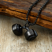 Load image into Gallery viewer, GUNGNEER Dumbbell Pendant Necklace Stainless Steel Sport Gym Fitness Barbell Jewelry Men Women