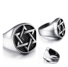 Load image into Gallery viewer, GUNGNEER Stainless Steel David Star Ring Large Star of David Jewelry Accessory For Men