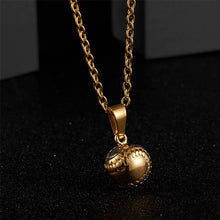 Load image into Gallery viewer, GUNGNEER Sports Baseball Ball Necklace with Ring Stainless Steel Baseball Jewelry Set