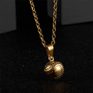 GUNGNEER Sports Baseball Ball Necklace with Ring Stainless Steel Baseball Jewelry Set
