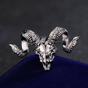 GUNGNEER Baphomet Satan Pins Goat Head Lapel Pins Demonic Jewelry Accessory For Men