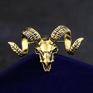 GUNGNEER Baphomet Satan Pins Goat Head Lapel Pins Demonic Jewelry Accessory For Men