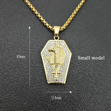 Load image into Gallery viewer, GUNGNEER Stainless Steel Ankh Cross Anubis Necklace Link Chain Bracelet Egyptian Jewelry Set