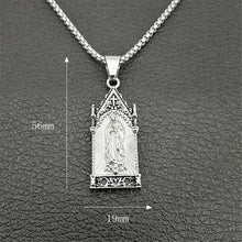 Load image into Gallery viewer, GUNGNEER Stainless Steel Religious Mother of God Virgin Mary Pendant Necklace Jewelry Men Women