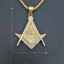 Load image into Gallery viewer, GUNGNEER Freemason Pendant Necklace Stainless Steel Occult Jewelry For Men