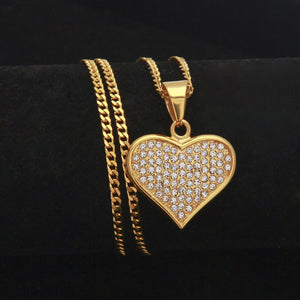 GUNGNEER Stainless Steel Heart Spade Diamond Club Poker Pendant Necklace Jewelry Accessories