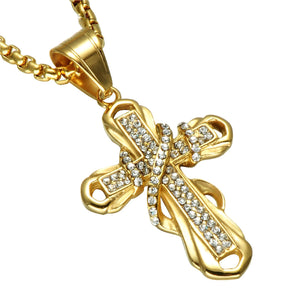 GUNGNEER God Infinity Cross Pendant Necklace Jesus Jewelry Accessory Gift For Men Women