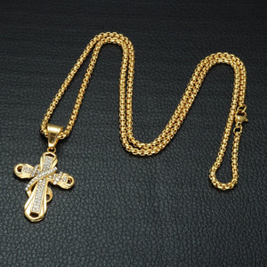 GUNGNEER God Infinity Cross Pendant Necklace Jesus Jewelry Accessory Gift For Men Women