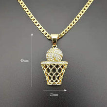 Load image into Gallery viewer, GUNGNEER Basketball Necklace Stainless Steel Hip Hop Chain Jewelry For Boys Girls