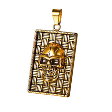 Load image into Gallery viewer, GUNGNEER Stainless Steel Halloween Geometric Indian Skull Pendant Necklaces Ring Jewelry Set
