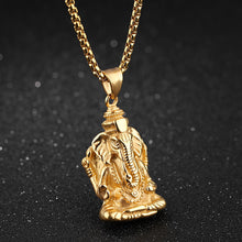 Load image into Gallery viewer, GUNGNEER Ganesha Om Pendant Necklace Indian Elephant Hindu Jewelry Amulet For Men Women