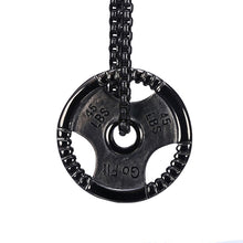Load image into Gallery viewer, GUNGNEER Muscular Man Moon Crystals Pendant Necklace Stainless Steel Sport Fitness Jewelry