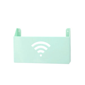 2TRIDENTS Small Cute Wall Mount WiFi Router Storage Box - WiFi Box Shelf Organizer for Household (Blue)