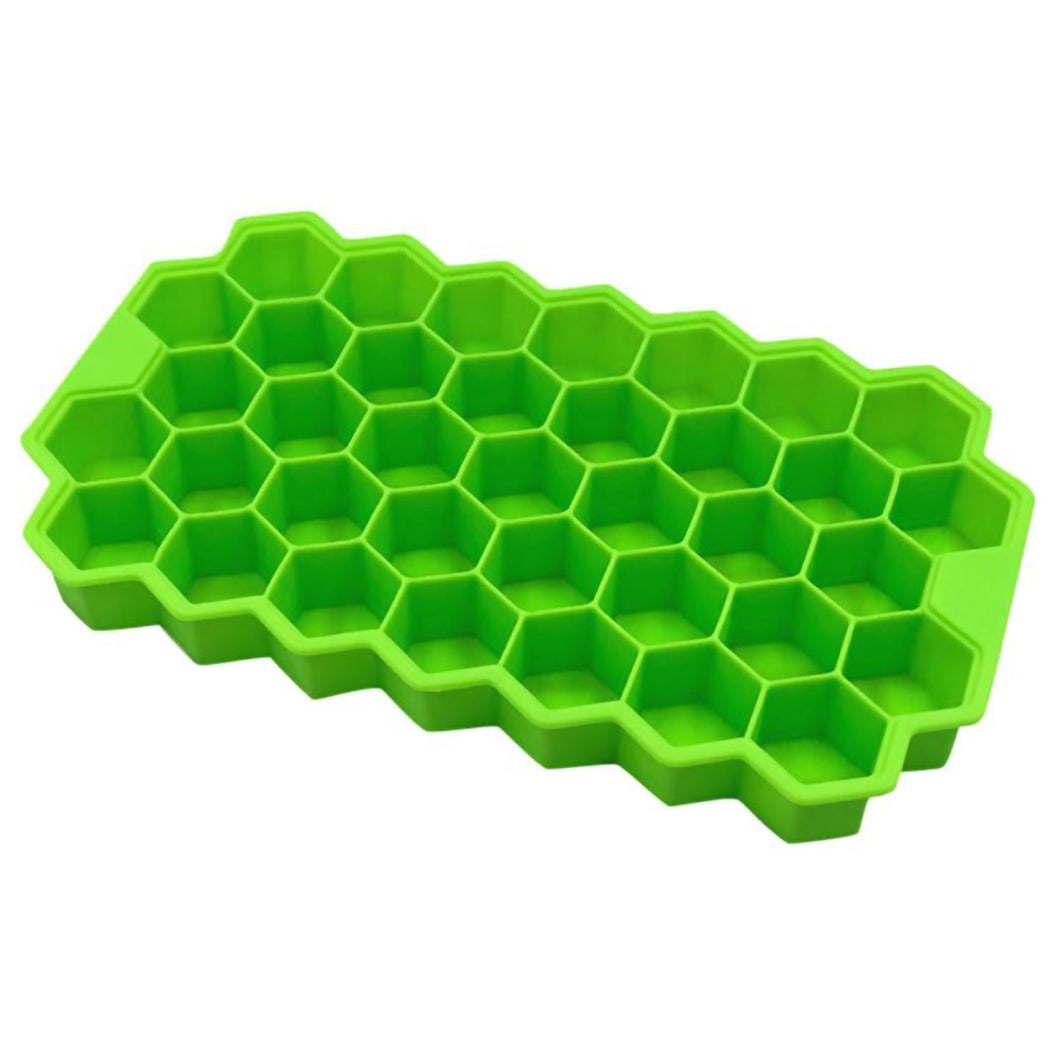 2TRIDENTS 3 Pcs Honeycomb Shape Ice Cube Tray BPA Free for Wine Chocolate Drinking Wine Party Kitchen Accessories (green)