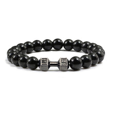 Load image into Gallery viewer, GUNGNEER Natural Stone Dumbbell Bead Workout Bracelet Gym Sport Fitness Jewelry for Men Women