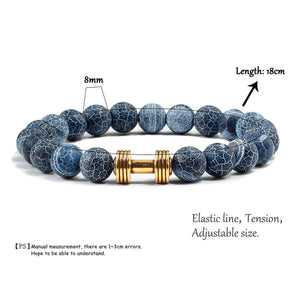 HoliStone Natural Stone & Mini Dumbbell Stretch Bracelet for Women and Men ? Anxiety Stress Relief Yoga Meditation Energy Balancing Lucky Charm Bracelet for Women and Men