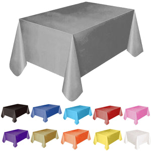 2TRIDENTS 11 Colors 54x72 inches Waterproof Tablecloth Cover - Oil-Proof Spill-Proof Vinyl Rectangle Tablecloth, Wipeable Table Cover for Outdoor and Indoor Use (Black)