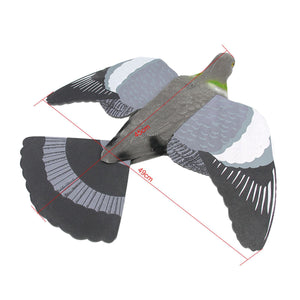 2TRIDENTS Flapping Pigeon Bird Decoy Scarecrow Repellent Protection for Garden Crop Plant Hunting Shooting Bait