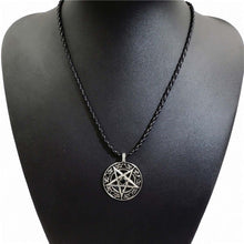 Load image into Gallery viewer, GUNGNEER Stainless Steel Satan Cross Ring Satanic Pentagram Necklace Jewelry Set