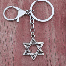 Load image into Gallery viewer, GUNGNEER David Star Keychain Seal of Solomon Jewish Charm Jewelry Accessory For Men Women