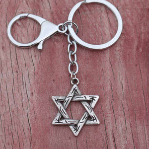 GUNGNEER David Star Keychain Seal of Solomon Jewish Charm Jewelry Accessory For Men Women