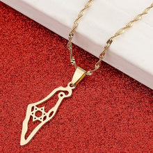 Load image into Gallery viewer, GUNGNEER Israel David Star Pendant Necklace Stainless Steel Jewelry Accessory For Women