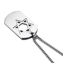 Load image into Gallery viewer, GUNGNEER Stainless Steel David Star Necklace Jewish Israel Jewelry Accessory For Men