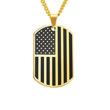 Load image into Gallery viewer, GUNGNEER Stainless Steel Statement US America Flag Dog Tag Pendants Necklaces Jewelry Men Women