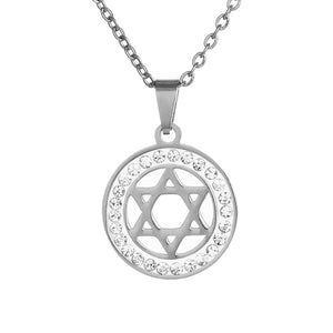 GUNGNEER Stainless Steel Star of David Necklace Jewish Magen Jewelry Gift For Men Women